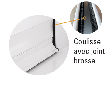 Coulisse avec joint brosse de volet roulant wizeo