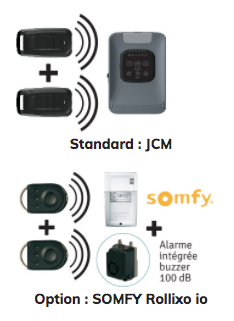 Télécommande porte de garage somfy et JCM wizeo fermetures